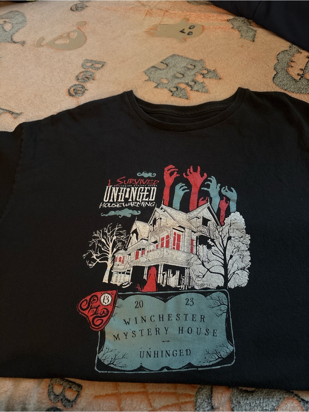 hinge Black Kids Graphic Tee with Red & Teal Accents